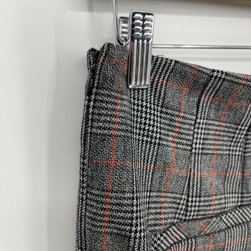 Free People Pants Women's Size 4 Gray Plaid Straight Leg Flat Front - Picture 7 of 10